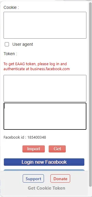 Hướng dẫn dán Cookie vào giao diện tool Get Token Cookie để đăng nhập Facebook không bị Checkpoint
