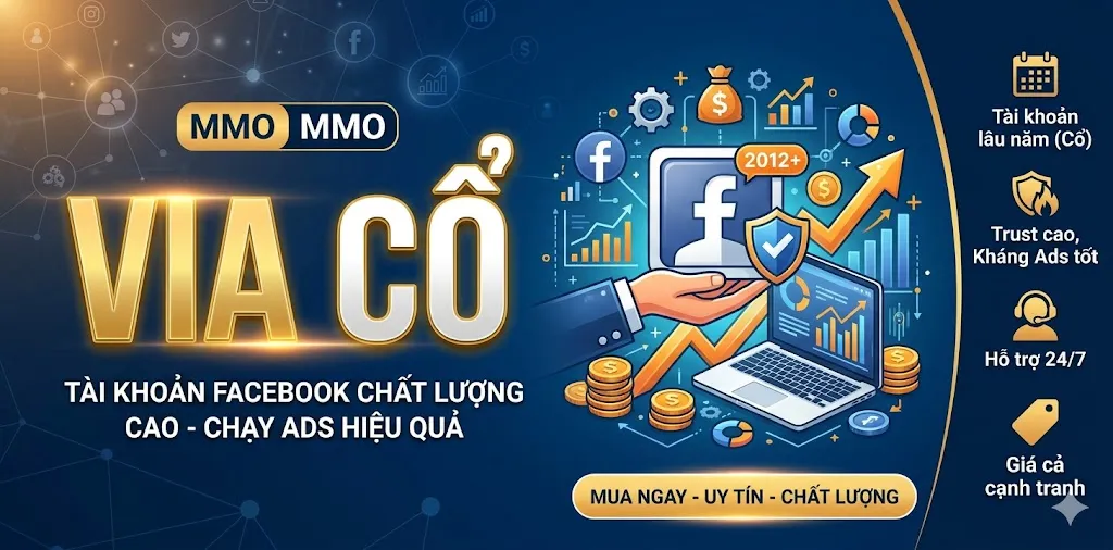 So sánh điểm Trust Score giữa Via Cổ và Clone trên hệ thống Facebook Ads