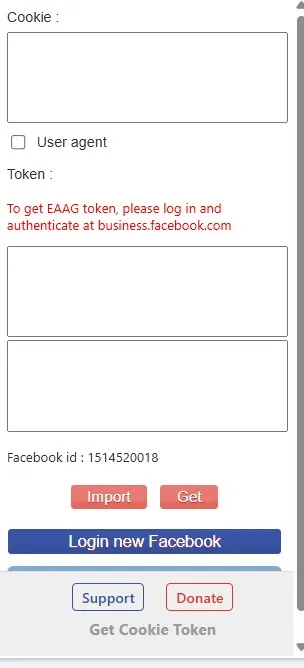 Hướng dẫn dán Cookie vào giao diện tool Get Token Cookie để đăng nhập Facebook không bị Checkpoint