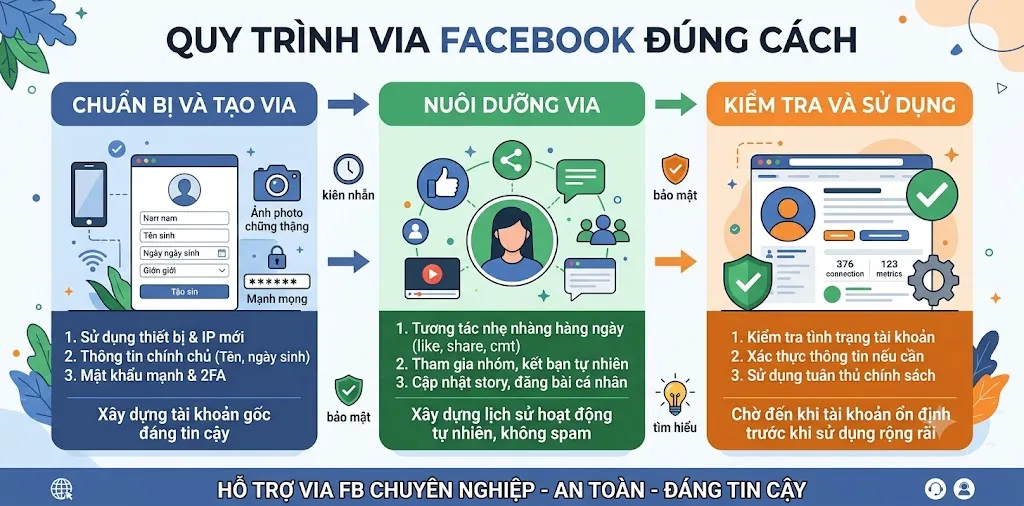 Quy trình ngâm via Facebook từng bước trên trình duyệt Antidetect kết hợp Proxy sạch