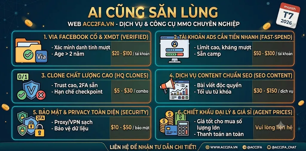 Via Việt cổ XMDT trust cao phù hợp chạy quảng cáo Facebook Ads và nuôi Business Manager lâu dài